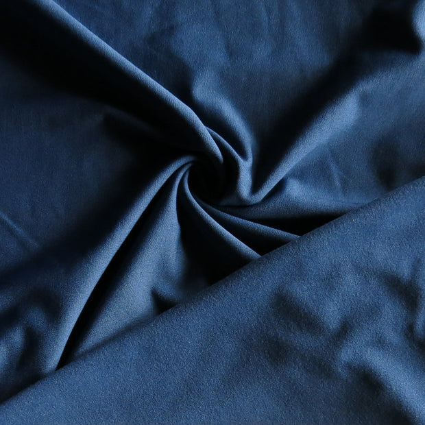 Naval Blue Poly Spandex Brushed Back Jersey Knit Fabric