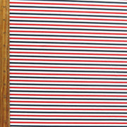 Navy, White, and Red Narrow Stripes Nylon Spandex Swimsuit Fabric