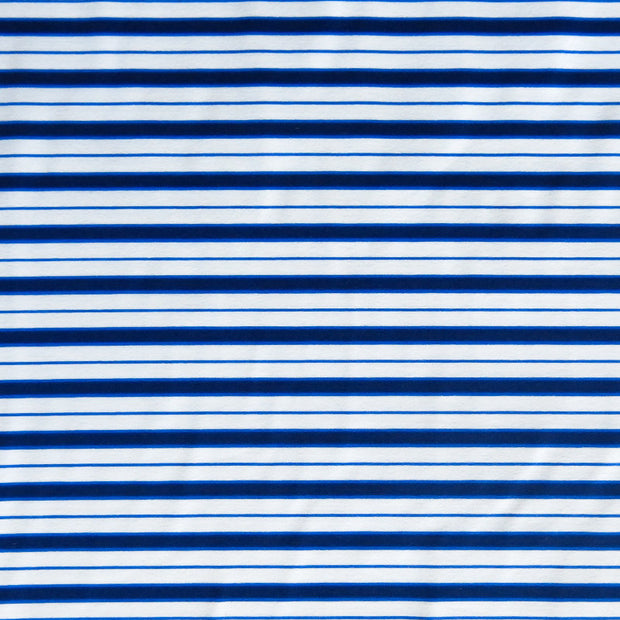 Navy, Royal, and White Stripe Nylon Spandex Swimsuit Fabric - 1 yard 15" - RESERVED
