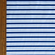 Navy, Royal, and White Stripe Nylon Spandex Swimsuit Fabric - 1 yard 15" - RESERVED