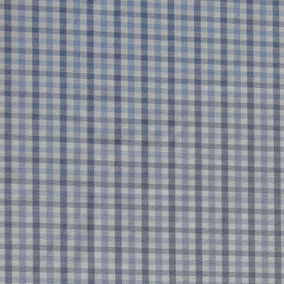 Navy and Blue Gingham Stretch Woven Fabric