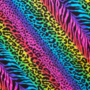 Neon Zepard Diagonal Stripe Poly Spandex Swimsuit Fabric