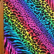 Neon Zepard Diagonal Stripe Poly Spandex Swimsuit Fabric