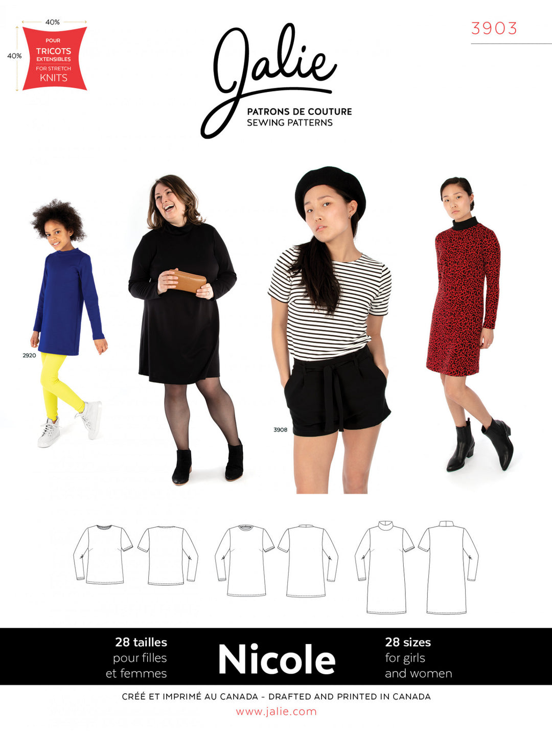 Nicole Shift Dress, Tunic and Tee Sewing Pattern by Jalie – The Fabric Fairy