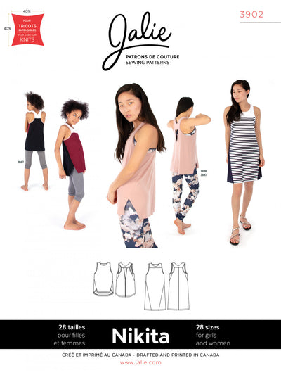 Nikita Workout Tank and Swing Dress Sewing Pattern by Jalie