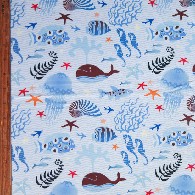 Ocean Scene Flow Stretch Boardshort Fabric