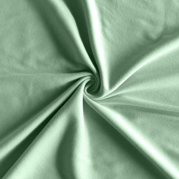 October Mist Green Cotton Rib Knit Fabric