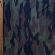 Olive, Brown, and Black Vertical Camo Poly Spandex Swimsuit Fabric