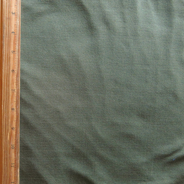 Olive Green Striped Poly Spandex Brushed Back Jersey Knit Fabric