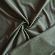 Olive Green Striped Poly Spandex Brushed Back Jersey Knit Fabric - 31" Remnant