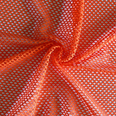 Orange Diamond Nylon Spandex Mesh Fabric