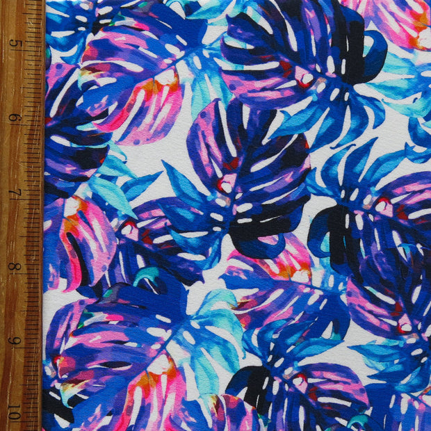Painted Leaves Recycled Nylon Spandex Swimsuit Fabric