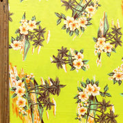 Hawaiian Oasis on Yellow Nylon Spandex Swimsuit Fabric