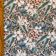 Peach Jungle Poly Spandex Swimsuit Fabric