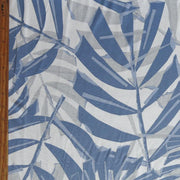 Blue and Grey Foliage Cotton Spandex Jersey Knit Fabric - 32" Remnant