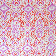 Persimmon and Orchid Paisley Cotton Knit Fabric