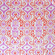 Persimmon and Orchid Paisley Cotton Knit Fabric