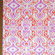 Persimmon and Orchid Paisley Cotton Knit Fabric