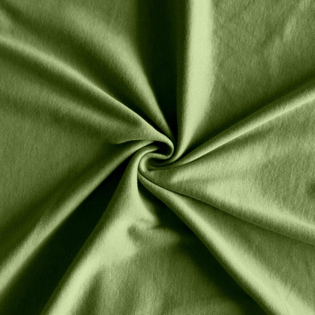 Pickle Green Cotton Rib Knit Fabric