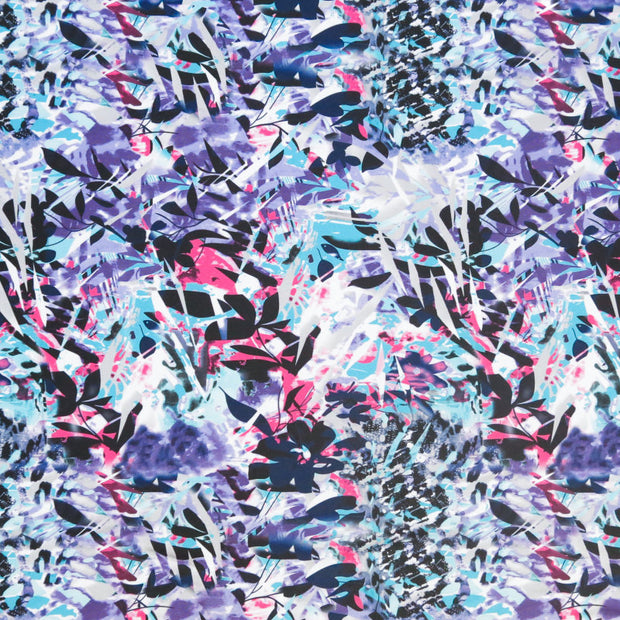 Pink Purple Turquoise Abstract Poly Spandex Swimsuit Fabric