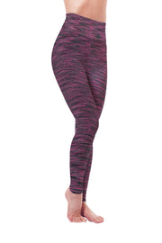 Fuchsia/Charcoal Space Dye Poly Lycra Jersey Knit Fabric