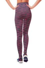Fuchsia/Charcoal Space Dye Poly Lycra Jersey Knit Fabric