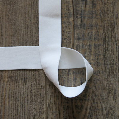 White 1.5 inch wide Double Sided Plush Elastic
