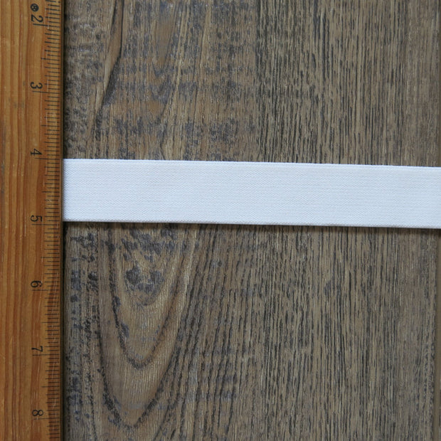 White 1 inch wide Double Sided Plush Elastic