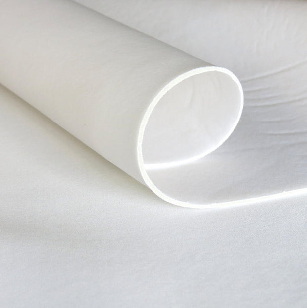 White Poly Laminate Foam Fabric - 19" Remnant
