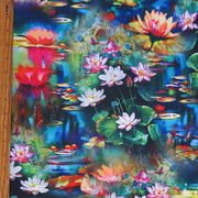 Pond Lillies Poly Spandex Swimsuit Fabric