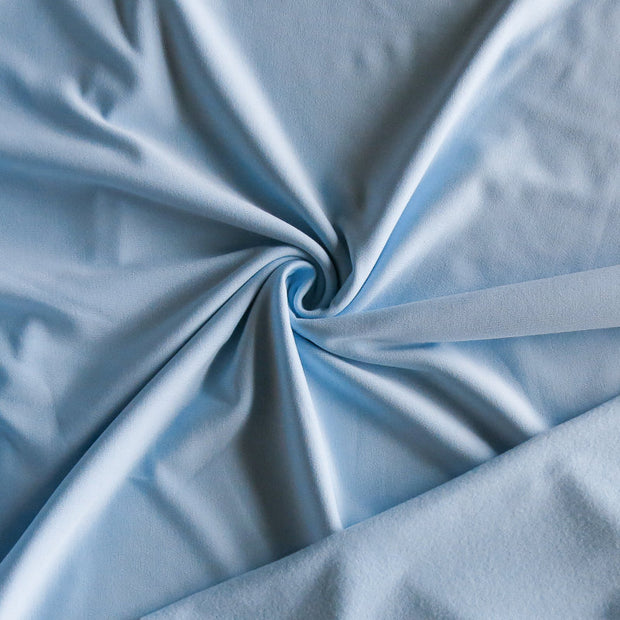 Powder Blue Poly Lycra Fleece Back Knit Fabric - SECONDS - Not Quite Perfect