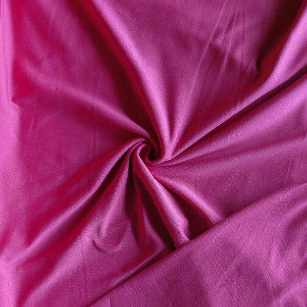 Punch Pink Poly Lycra Fleece Back Knit Fabric - 24" Remnant