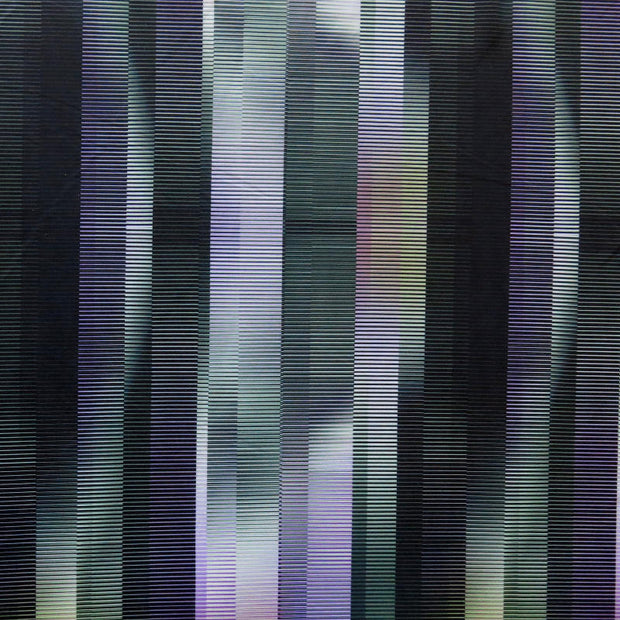 Purple, Olive, and Black Lines Poly Spandex Swimsuit Fabric