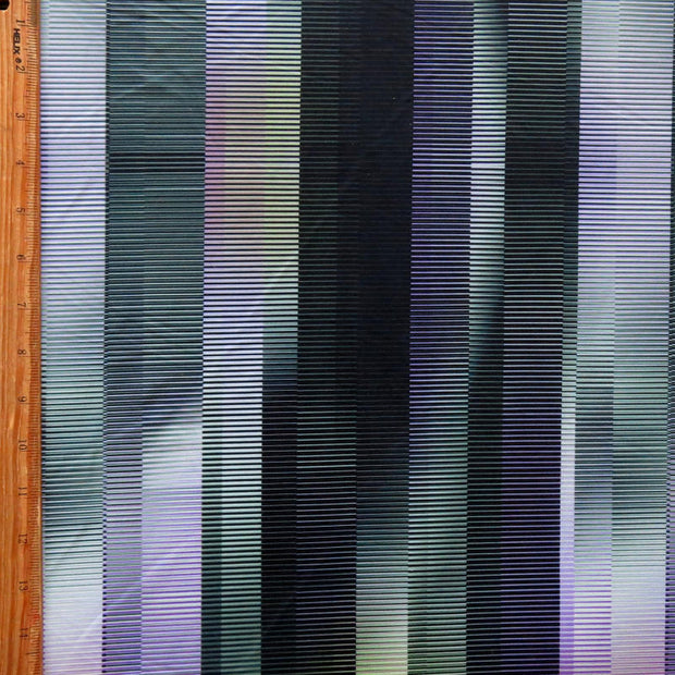 Purple, Olive, and Black Lines Poly Spandex Swimsuit Fabric