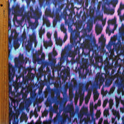 Purple, Pink, and Turquoise Cheetah Poly Spandex Swimsuit Fabric - 28" Remnant