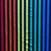 Rainbow and Black Stripe Poly Spandex Swimsuit Fabric