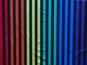 Rainbow and Black Stripe Poly Spandex Swimsuit Fabric