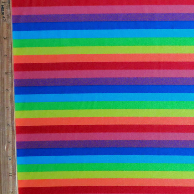 Rainbow Stripe Nylon Spandex Swimsuit Fabric