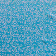 Reaction Aqua Leaf Outline Poly Lycra Knit Fabric - 24" Remnant