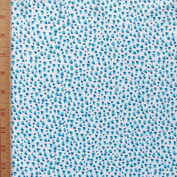 Reaction Blue/Aqua Speckles Poly Lycra Knit Fabric