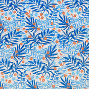 Reaction Blue Branches and Blossoms Poly Lycra Knit Fabric