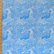 Reaction Blue Ditsy Garden Poly Lycra Knit Fabric