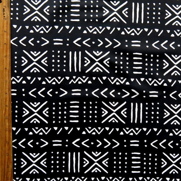 Reaction African Mud Print Poly Lycra Knit Fabric