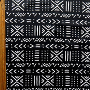 Reaction African Mud Print Poly Lycra Knit Fabric - 23" Remnant