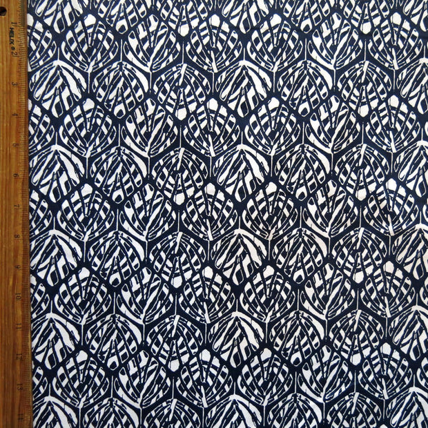 Reaction Leaves Poly Lycra Knit Fabric - 20" Remnant