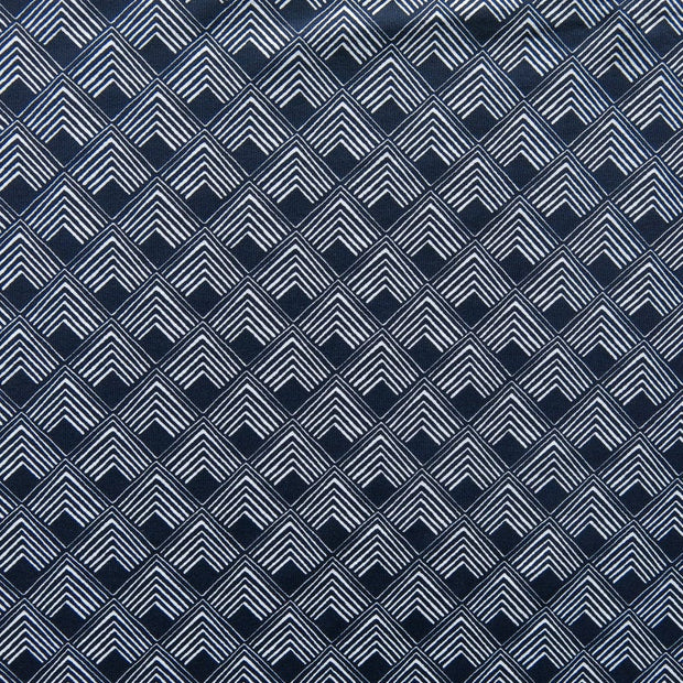 Reaction Navy Diamond Overlap Poly Lycra Knit Fabric - 33" Remnant