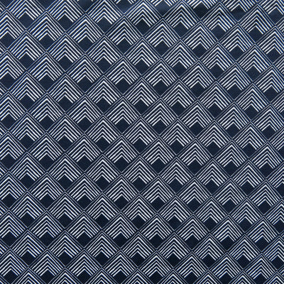 Reaction Navy Diamond Overlap Poly Lycra Knit Fabric