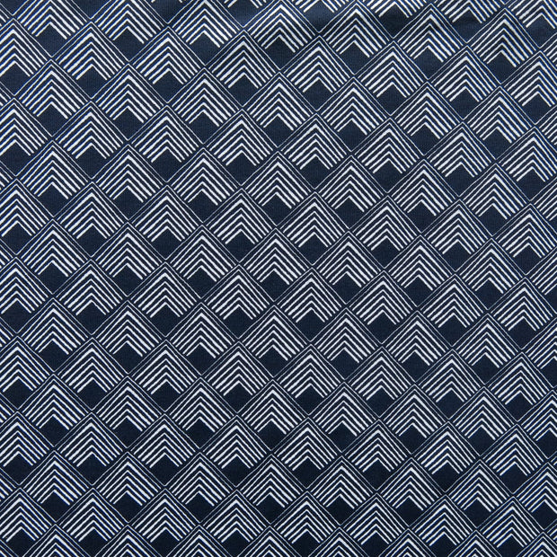 Reaction Navy Diamond Overlap Poly Lycra Knit Fabric