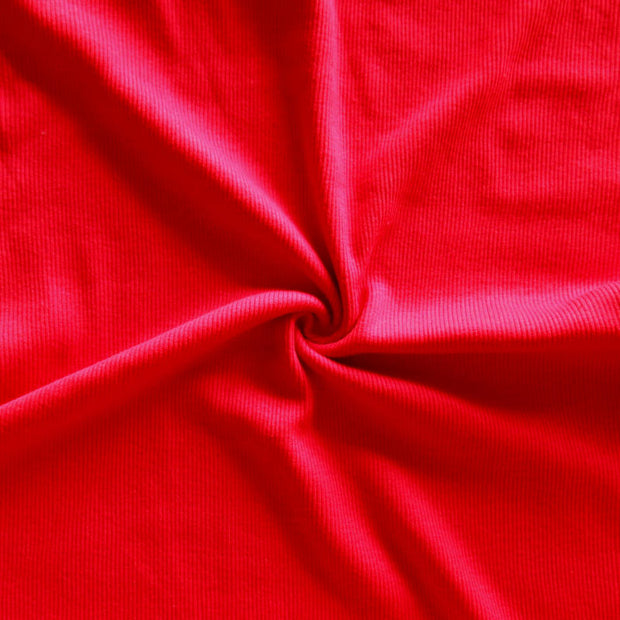 Red 2x1 Tubular Cotton Rib Knit Fabric
