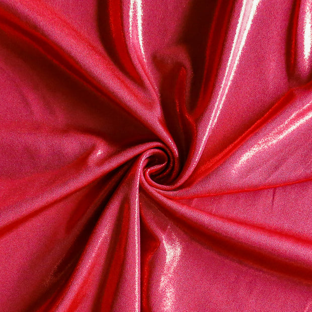 Red Liquid Metallic Polyester Spandex Swimsuit Fabric